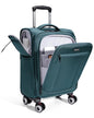 ECOHUB Carry On Luggage Airline Approved, 21 Inch Height Softside Carry On Suitcase with Spring Shock-Absorbing Spinner Wheels, Lightweight Travel Luggage with TSA Lock, Fits 22x14x9 Carry-On Bag - color: Turquoise