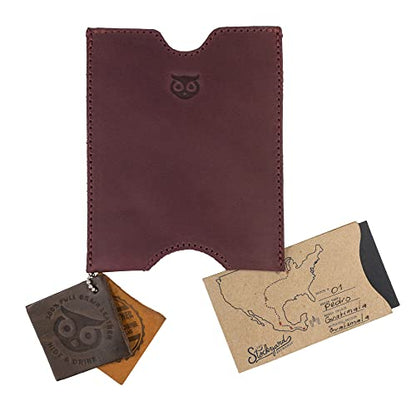 Hide & Drink, Travel Passport Pocket Sleeve Handmade from Full Grain Leather - Sangria - color: Sangria