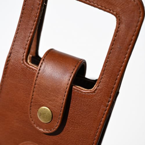 Premium Collection Single Bottle Wine Tote, Brown | Genuine Leather, Elegant & Durable, Secure Locking Strap, Sophisticated Gift for Wine Enthusiasts - color: Brown