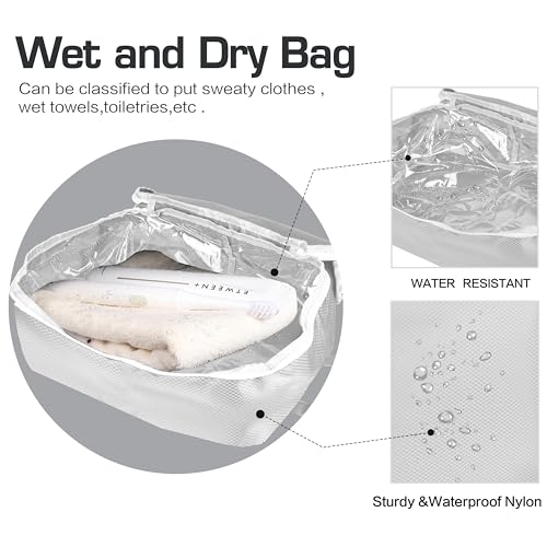 8 Set Expandable Compression Packing Cubes for Suitcases Travel Essentials Carry On Waterproof Storage Bag With Dry And Wet Separation Grey - color: Grey