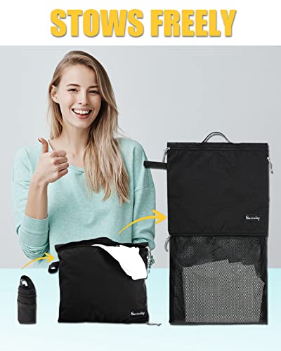Mesh Laundry Bag Travel Bags-Small Hanging Wash Delicates Reusable Dirty Bag, Travel, Gym, Healthcare Workers, Laundry, Sports, Fitness, Swimwear, Camping, Wet Clothes. L (Black) - size: Large