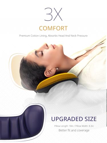 Travel Pillow, Airplane Neck Pillow for Long Flight, Oversized Head Strap with 3D Eye Mask for Sleep, 360°Support Headrest, Stop Bobblehead, Ultimate Travel Essentials for Men Women Purple