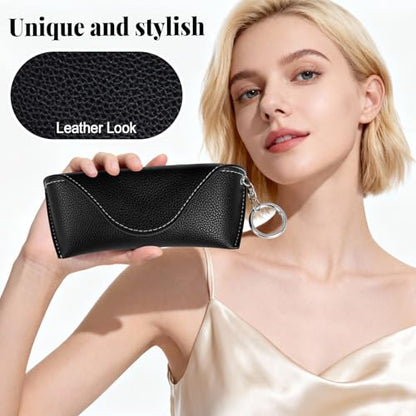 RayLove Glasses Case Hard Shell, Portable Sunglasses case Travel Protection Glasses Case, Reading Glasses Case for Women Men - color: Black Black