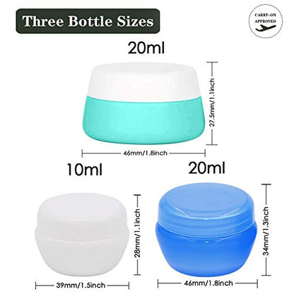 Cosywell Travel Containers Sets Silicone & PP Cream Jars for Toiletries Empty Lotion Leak-proof & TSA Approved Bottles Accessories with Hard Sealed Lids for Cosmetic Makeup Face Cream (9 Jars) - style: A-9 Jars Plastic-6 & Silicone-3