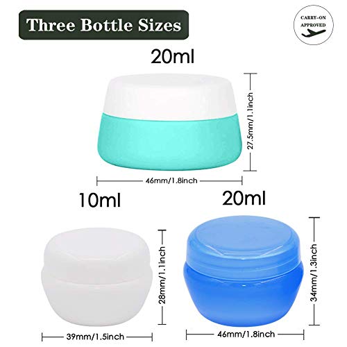 Cosywell Travel Containers Sets Silicone & PP Cream Jars for Toiletries Empty Lotion Leak-proof & TSA Approved Bottles Accessories with Hard Sealed Lids for Cosmetic Makeup Face Cream (9 Jars) - style: A-9 Jars Plastic-6 & Silicone-3