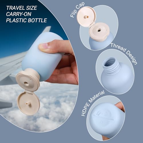 Travel Shampoo Bottle, Empty Plastic Squeeze Bottles 3.4oz with Flip Cap, Lotion Container for Toiletries - color: Blue, size: 3.4 oz