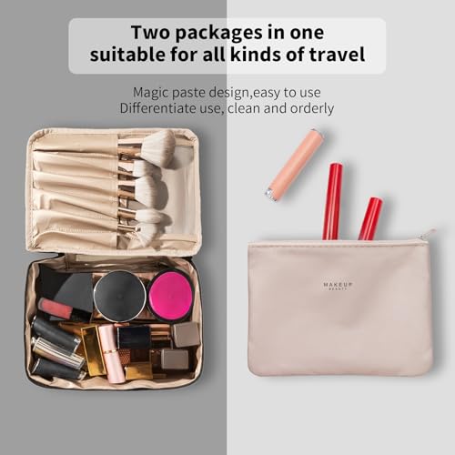 Queboom Travel Makeup Bag Cosmetic Bag Makeup Bag Toiletry bag for women and men (Black) - color: Black