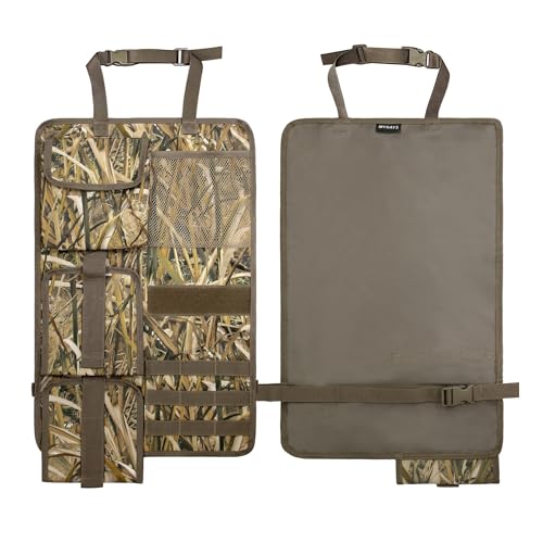 MYDAYS 2 Pack Tactical Seat Back Gun Rack, Camo Front Seat Organizer with MOLLE Panel Vehicle Gun Holder, Hunting Rifle/Shotgun (Camo1) - color: Camo1