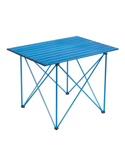iClimb Ultralight Compact Camping Folding Table with Carry Bag (Reinforced Blue - XL) - color: Reinforced Blue, size: X-Large