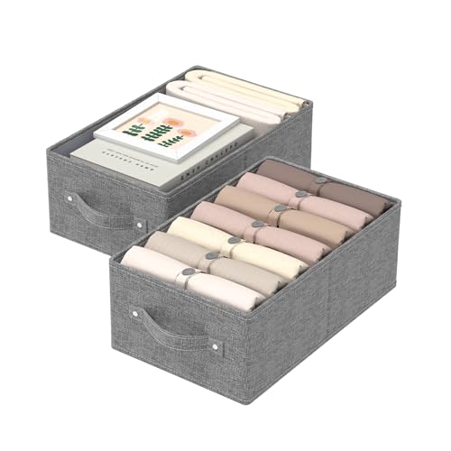Collapsible Storage Boxes, Fabric Laundry Bins, Cube Baskets for Organizing Home, Office and Closet, Grey, 2 Pack, 16.1x9.8x6.4in - color: Grey, size: 16.1x9.8x6.4 in(2 Pack)