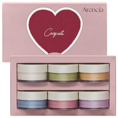 Arencia Rice Mochi Facial Cleanser Gift Set, 6 Varieties, 0.52 oz each - travel size, Korean skin care, holiday gift set, Stocking stuffers