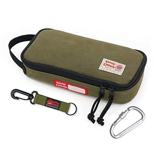 Rough Enough Small Tool Bag Pouch Box EDC Organizer Storage Case for Accessories with Zipper Portable Handle - color: Army Green