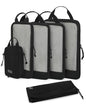 Hynes Eagle 6 Set/ 4 Set/ 2 Set Compression Packing Cubes Travel Essentials Lightweight Nylon Luggage Suitcase Organizer Bag Black 6PCS - color: Black-6 PCS