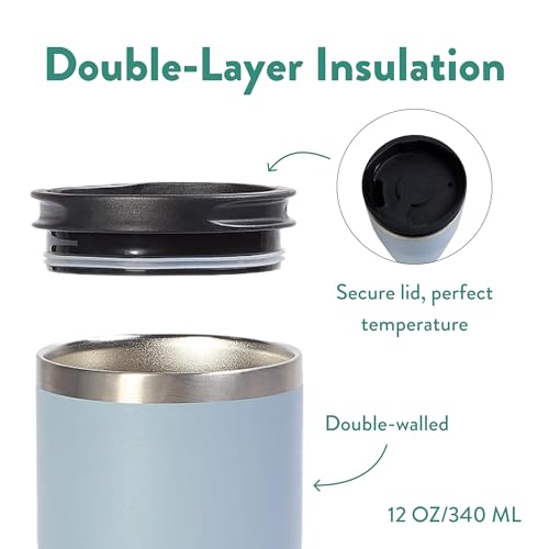 Tumbler, Stainless Steel 2-in-1 Travel Coffee Mug & Water Bottle, Leak Proof Insulated Cup for Hot & Cold Drinks, BPA Free, Fits Most Cup Holders (Arctic Blue) - color: Arctic Blue