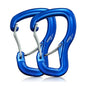 Heavy Duty Carabiner Clip Hook 8KN (1763 lbs), 2 PCS Ultra-Light Aluminum Caribeaners with Double Door D Ring Shape, for Hammock, Camping, Hiking, Backpacking, Dog Leash, Keychain Clip - style: 1#Blue-2pc