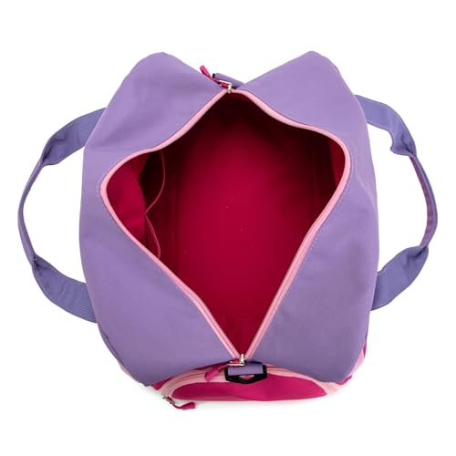 Kids Duffle Bag for Boys or Girls, Fit Sports Practice, or Overnight Travel Weekend (Rose Purple) - color: Rose Purple