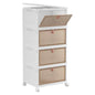 YFXCVSL 4 Tier Plastic Storage Bins with Lid 28QT - Stackable Storage Containers with Wheels, Folding Storage Boxes, Collapsible Storage Bins, Closet Organizers and Storage - size: 4-Tier 28QT
