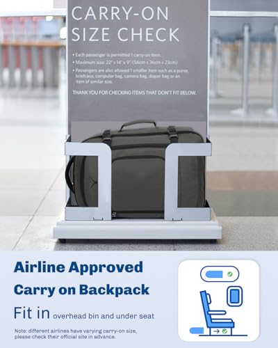 Hynes Eagle Travel Backpack 40L Flight Approved Carry on Backpack Men Large Cabin Weekender Laptop Backpack Women 15.6 inches - color: Grey 2023