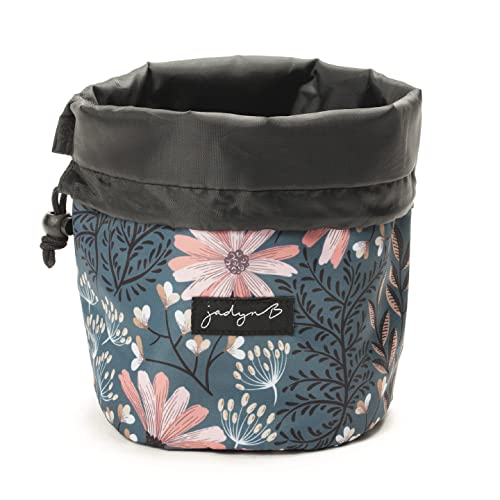 Jadyn Durable Cinch Top Makeup Organizer - Compact Travel Makeup Bag - 7 Interior Pockets for Cosmetics - Drawstring Toiletry Travel Bag for Women - 6L Storage Capacity - (Navy Floral) - color: Navy Floral