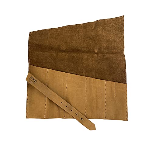 Hide & Drink, Large Tool Roll Up Bag (6 Slots), Portable Carry-On Pouch, Workshop Storage, Woodworking Tools Organizer, Full Grain Leather, Handmade, Old Tobacco - color: Old Tobacco