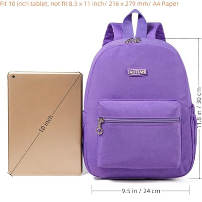 AOTIAN Mini Lightweight 11.8 Inch Backpack Durable Travel Hiking Women and Girls Small Daypack, 7 Liters Light Violet Purple - color: Light Violet Purple