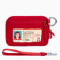 Keychain Wallet for Women Mini Zip Wristlet Wallets with ID Window, Small Coin Purse Keychain Card Holder Organizer, Detachable Strap Gifts for Women, Red - color: Red