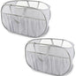 2 Pack Collapsible Laundry Baskets, Upgrade Pop Up Laundry Hamper with Convenient Bags, Foldable Laundry Basket Mesh Light Weight, Easy to Carry Clothes Hampers for Laundry, Dorm, Toys, Travel Grey - color: 2xGrey