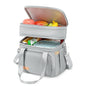 MAPLELILY Lunch Box for Men Women - Double Deck Insulated Lunch Bag, Large Leak Proof Tote Cooler, Wide Open Dual Compartment Lunch Bags with Shoulder Strap, For Work Picnic Hiking Beach, Grey - color: Gray