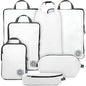 Large Compression Packing Cubes for Travel-Packing Cube Luggage Organizers 7 Piece Set for Checked Luggage-Ultralight, Expandable/Compression Bags by TRIPPED Travel Gear (White/Grey) - color: White/Grey