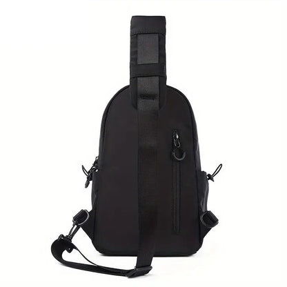 Waterproof Polyester Slim Unisex Crossbody Sling Bag Chest Backpack Men's Shoulder Bag, Leisure Travel Handbag, Hard Shell Anti-Theft Chest Bag, Chest Bag - Black, 30.5 cm, Retro - color: Chest Bag - Black