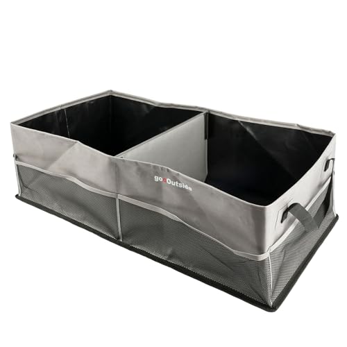 HiMagics Collapsible Waterproof Car Trunk Organizer, Soft PVC Storage Bin with Rugged PVC-Coated Fabric for SUV & Truck (Stone Gray REG) - color: Stone Gray, size: REG