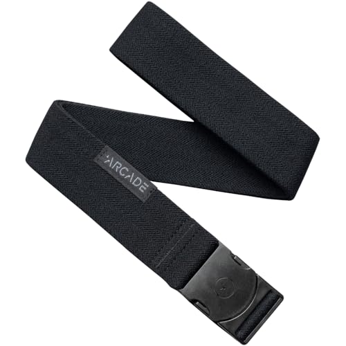 Arcade The Original Unisex Adventure Belt, Heavy Duty Elastic Webbing, Non-Metal Travel Friendly Buckle - color: Midnighter - Black