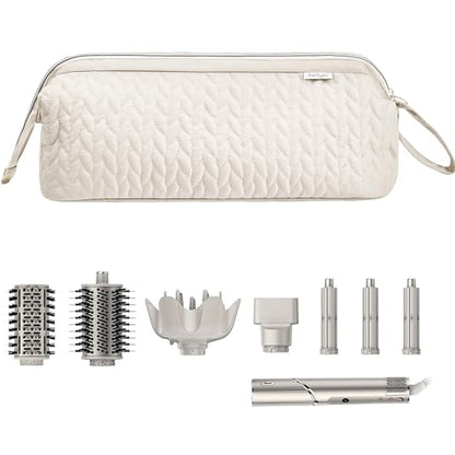KarSyon Shark Flex Style Case for Dyson Airwrap Hair Dryer Brush Revlon Hair Tools Travel Bag Carrying Case Flat Curling Iron Organizer (Beige) - color: Beige