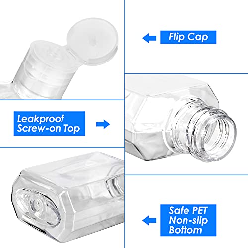 Saiveina 30 Pcs 1 oz Travel Bottles, Empty Hand Sanitizer Bottles, Portable, Refillable Containers for Business Trip