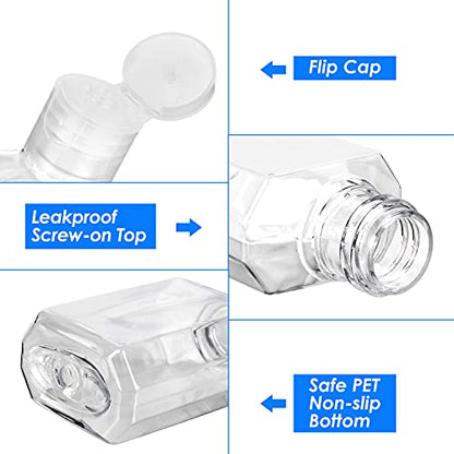 Saiveina 30 Pcs 1 oz Travel Bottles, Empty Hand Sanitizer Bottles, Portable, Refillable Containers for Business Trip