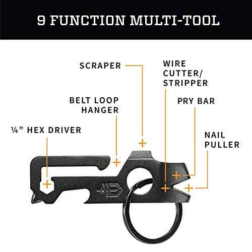 Gerber Gear Mullet Keychain - Multi-Tool Keychain with Pry Bar, Bottle Opener, and Wire Stripper - EDC Gear and Equipment - Black - style: Mullet-Black