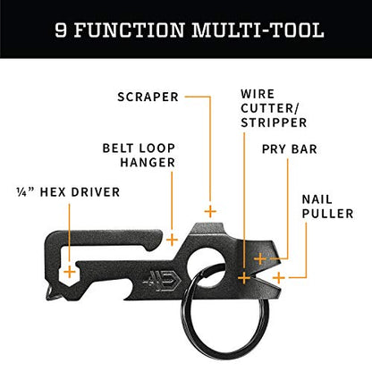 Gerber Gear Mullet Keychain - Multi-Tool Keychain with Pry Bar, Bottle Opener, and Wire Stripper - EDC Gear and Equipment - Black - style: Mullet-Black