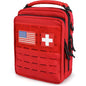 WYNEX Tactical Molle Admin Pouch, Utility EDC Pouch Organizer Modular Tool Pouch of Double Layer Design Medical EMT Attachment Bag Large Capacity with Elastic Webbing Insert Panel - color: Red
