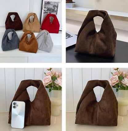 Slouchy Suede Crescent Crossbody Purses Women Cute Hobo Bags Trendy Satchels Underarm Shoulder Bag Travel Tote Handbag 2026 - color: B Suede Coffee-have Strap