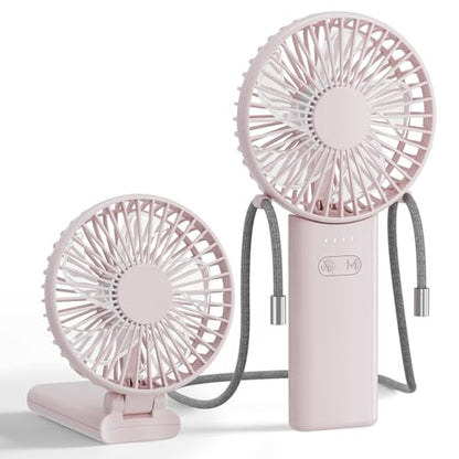 HandFan Ultra-Slim & Lightweight Handheld Fan (0.5in,0.3lb), 5 Speeds Portable Hand Held Fan USB Rechargeable 180° Foldable, Quiet Summer Essentials with Lanyard for Travel/Concerts/Lash (Pink) - color: Pink
