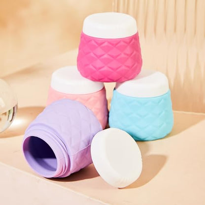Silevoler Travel Size Containers for Toiletries, TSA Approved Travel Size Toiletries Silicone Cosmetic Cream Jars, Leak-Proof Refillable Containers W/Clear Bag (VIBRANT, 1.7OZ) - color: VIBRANT, size: 1.7OZ