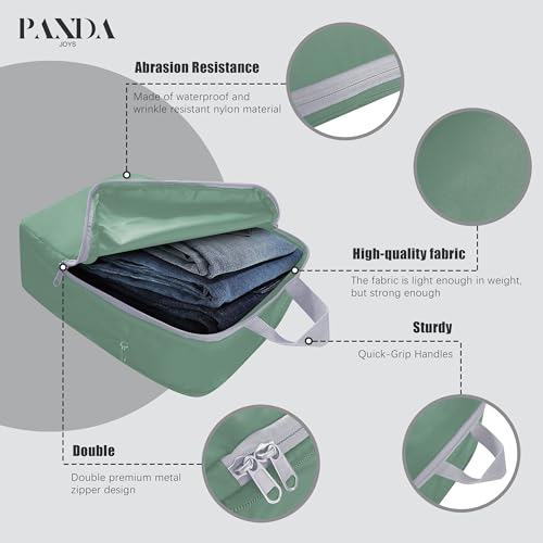 PANDA JOYS 4 Set Compression Packing Cubes Travel - Travel Accessories Expandable Packing Organizers for Carry On - Essentials Luggage Bags - Green - color: Green
