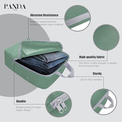 PANDA JOYS 4 Set Compression Packing Cubes Travel - Travel Accessories Expandable Packing Organizers for Carry On - Essentials Luggage Bags - Green - color: Green