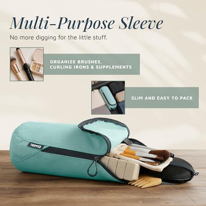 Toiletry Bag Kit 3 Piece Set: Hanging Travel Toiletry Bag + 311 TSA Cosmetic Liquid Bag + Accessory Organizer Pouch - color: Turquoise