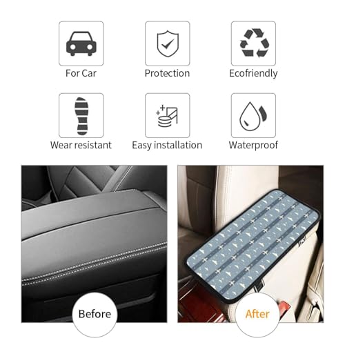 Airplanes and Runways 1 Print Car Center Console Cover Universal Neoprene Car Armrest Storage Box Decoration Protector Pad for Car Truck SUV, Interior Accessories