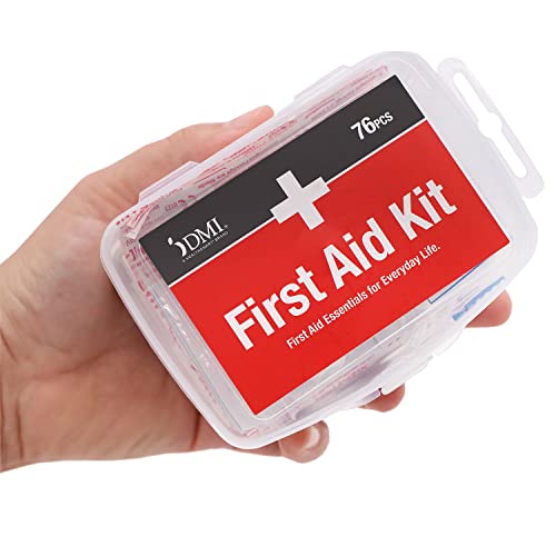 DMI 76-Piece First-Aid Kit, Portable All-Purpose Use for Minor Cuts and Scrapes, Durable Water-Resistant Case, Convenient and Portable for Travel - size: 76 Piece