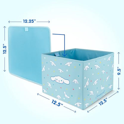 Sanrio Cinnamoroll Car Trunk Organizer, Steering Wheel Cover, Air Freshener & Refill – Cute, Collapsible, Heavy-Duty Storage & Car Accessories for Groceries, Tools, Travel – 12.5"L x 12.5"W x 9"H - style: Pack Cinnamoroll