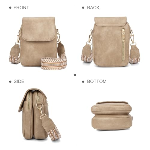 Fashion Small Crossbody Bags for Women Trendy Designer Cell Phone Purses Wallets with Card Holder Anti Theft Travel - color: Dark Apricot