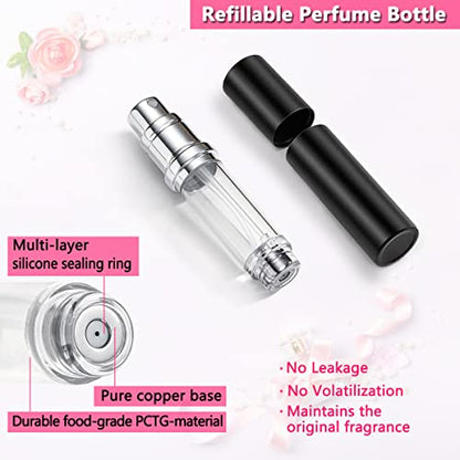Travel Perfume Bottle Refillable Atomizer - 5ML Perfume Atomiser, Scent Pump Case, Leakproof Portable Perfume Sprayer for Women and Men (Gray) - color: Gray