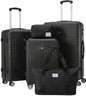 Hoteel Luggage Sets 5 Piece, 4-Year Warranty, Durable Suitcase Set with Spinner Wheels, ABS+PC Hard Shell Lightweight Luggage with TSA Lock, Large Checked Travel Suitcases, Black(20/24/28/DB/TB) - color: Bure black, size: 20/24/28/TB/（DB/BP）